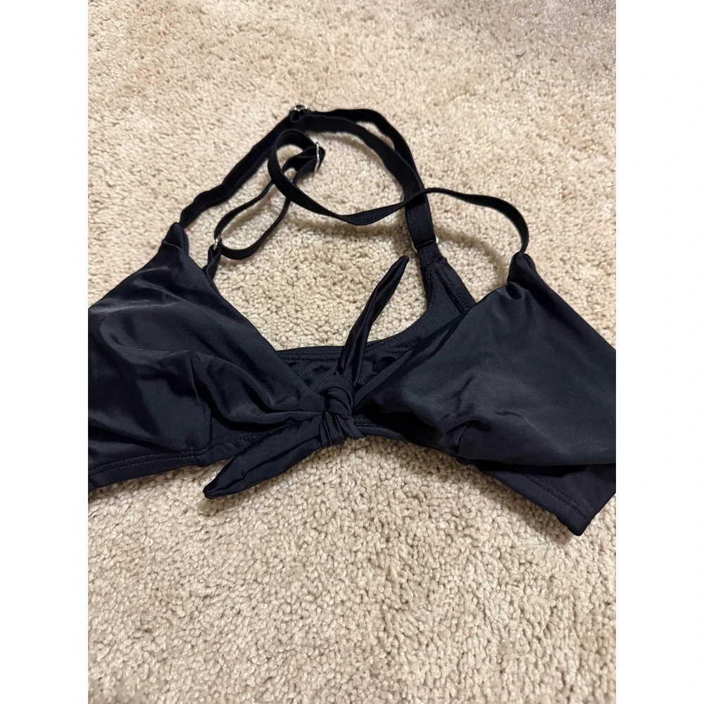 Cupshe Black Front Knot Two Piece Bikini Set XS‎ DAA12C3D007AA New With Tags - Picture 3 of 5